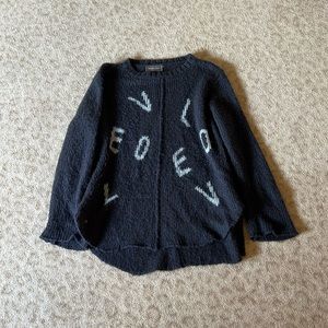 Wooden Ships Black and White Crew Neck Sweater